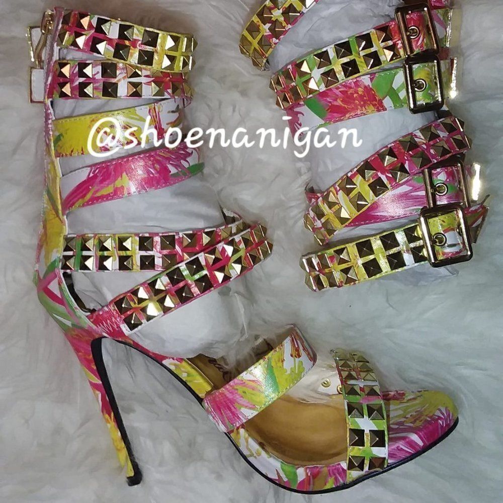 Nevaeh floral multibuckle sandal 
